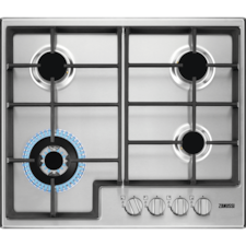 60cm Zanussi gas hob with 4 burners & cast iron grids