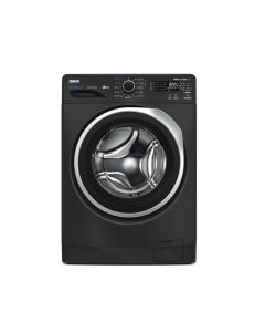 ZANUSSI PERLAMAX 8KG FRONTLOAD DARK GREY WITH BLACK DOOR SILVER RING WASHING MACHINE - PRO WHITE STEAM