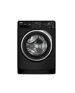 ZANUSSI PERLAMAX 7KG - FRONTLOAD BLACK WITH BLACK DOOR SILVER RING WASHING MACHINE - PRO WHITE STEAM