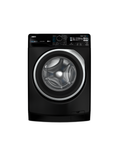 ZANUSSI STEAMMAX 7KG - FRONTLOAD BLACK WITH BLACK DOOR SILVER RING WASHING MACHINE - INVERTER MOTOR.