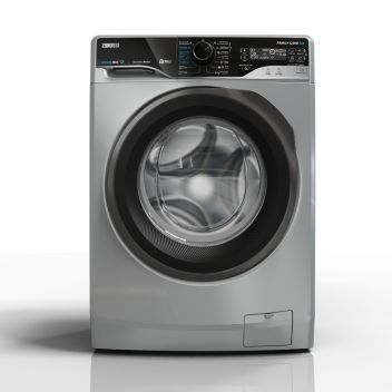 غسالة زانوسي أوتوماتيك ستيم ماكس 9 كيلو فضي , موتور انفرتر باب فضي غامق