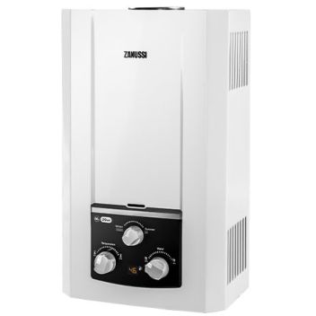 Zanussi 10L - White Gas Water Heater with Built-In Adapter